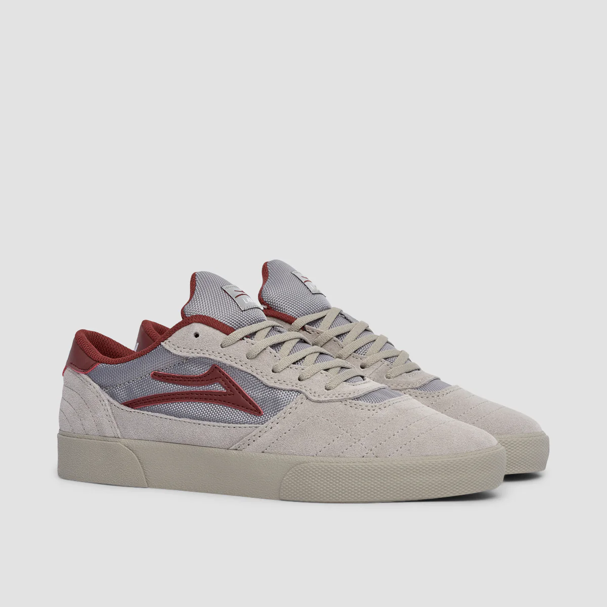Lakai Cambridge Shoes - Grey/Burgundy Suede - Image 2