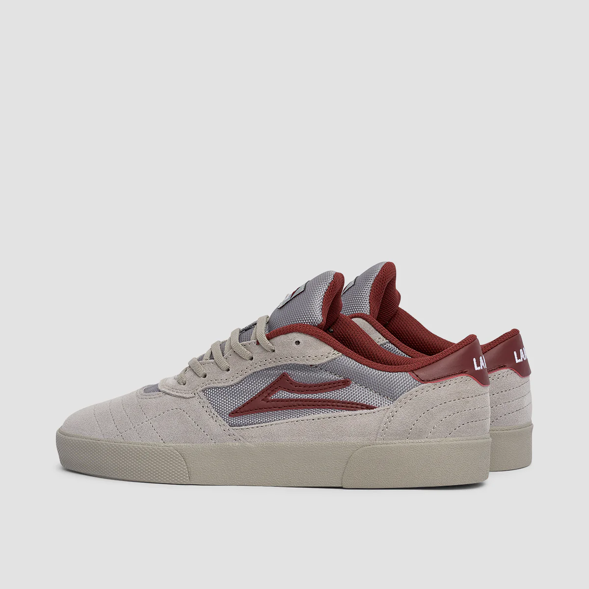 Lakai Cambridge Shoes - Grey/Burgundy Suede - Image 3