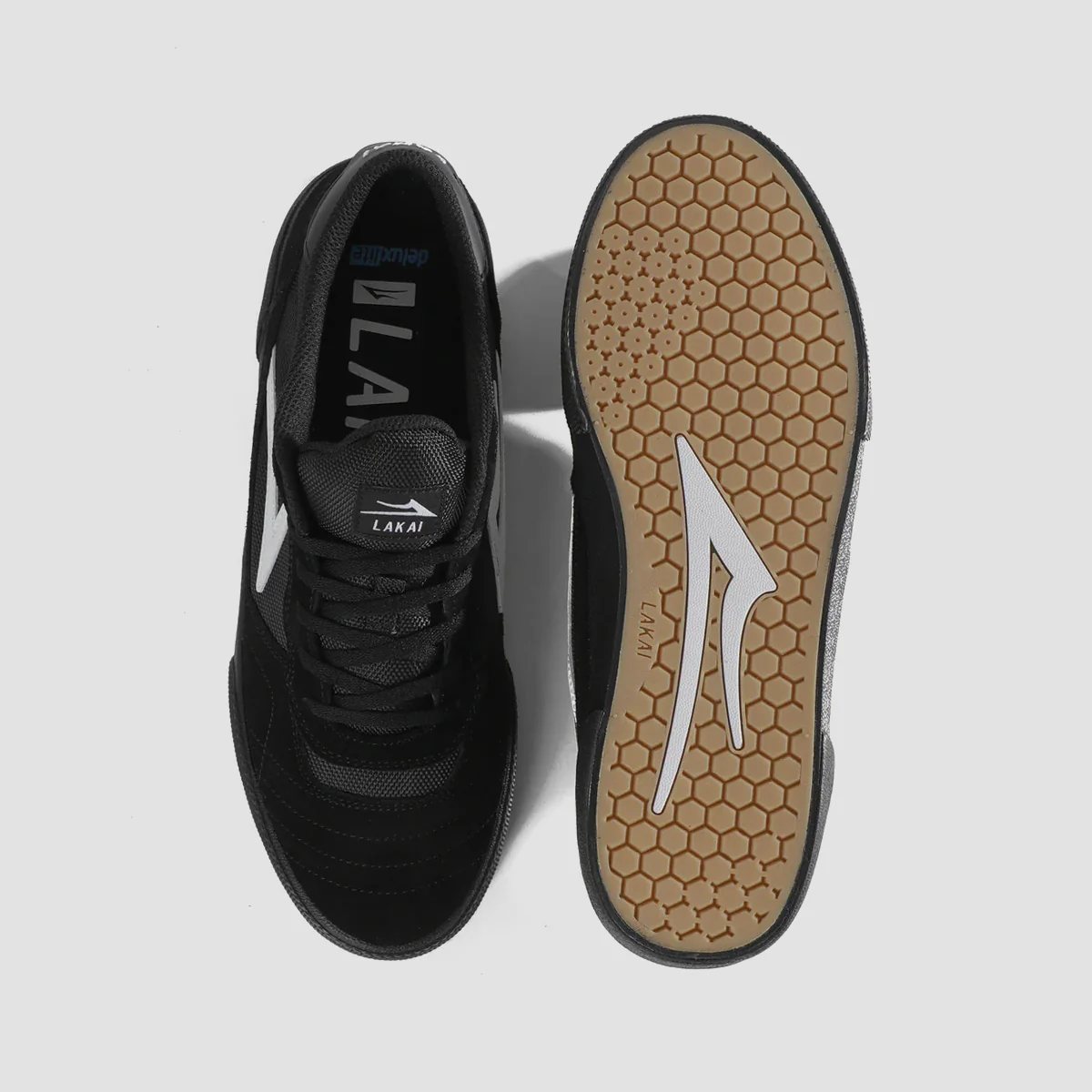 Lakai Cambridge Shoes - Black/Black/White Suede - Image 2