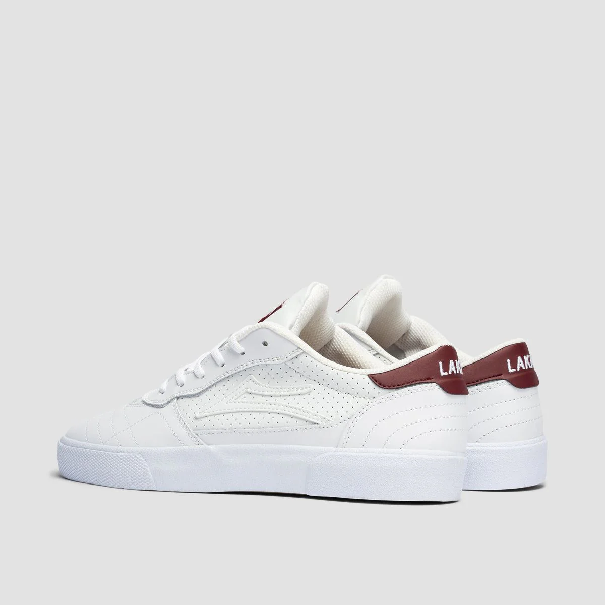 Lakai Cambridge Shoes - White/Burgundy Leather - Image 3