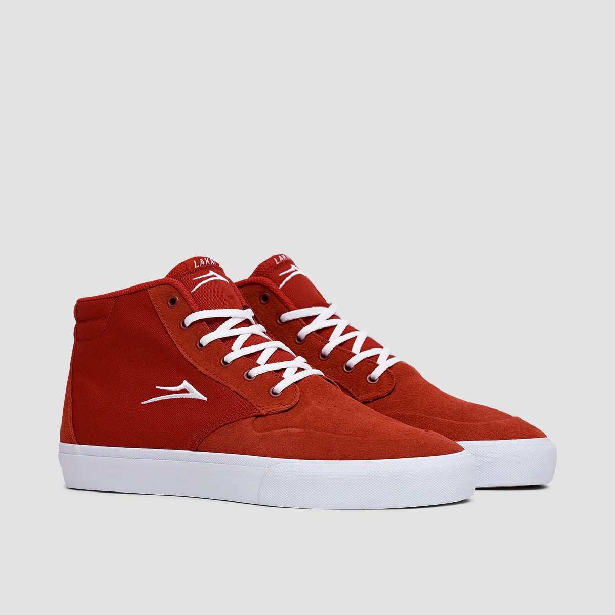 Lakai Riley 3 High Shoes - Red Suede - Image 2