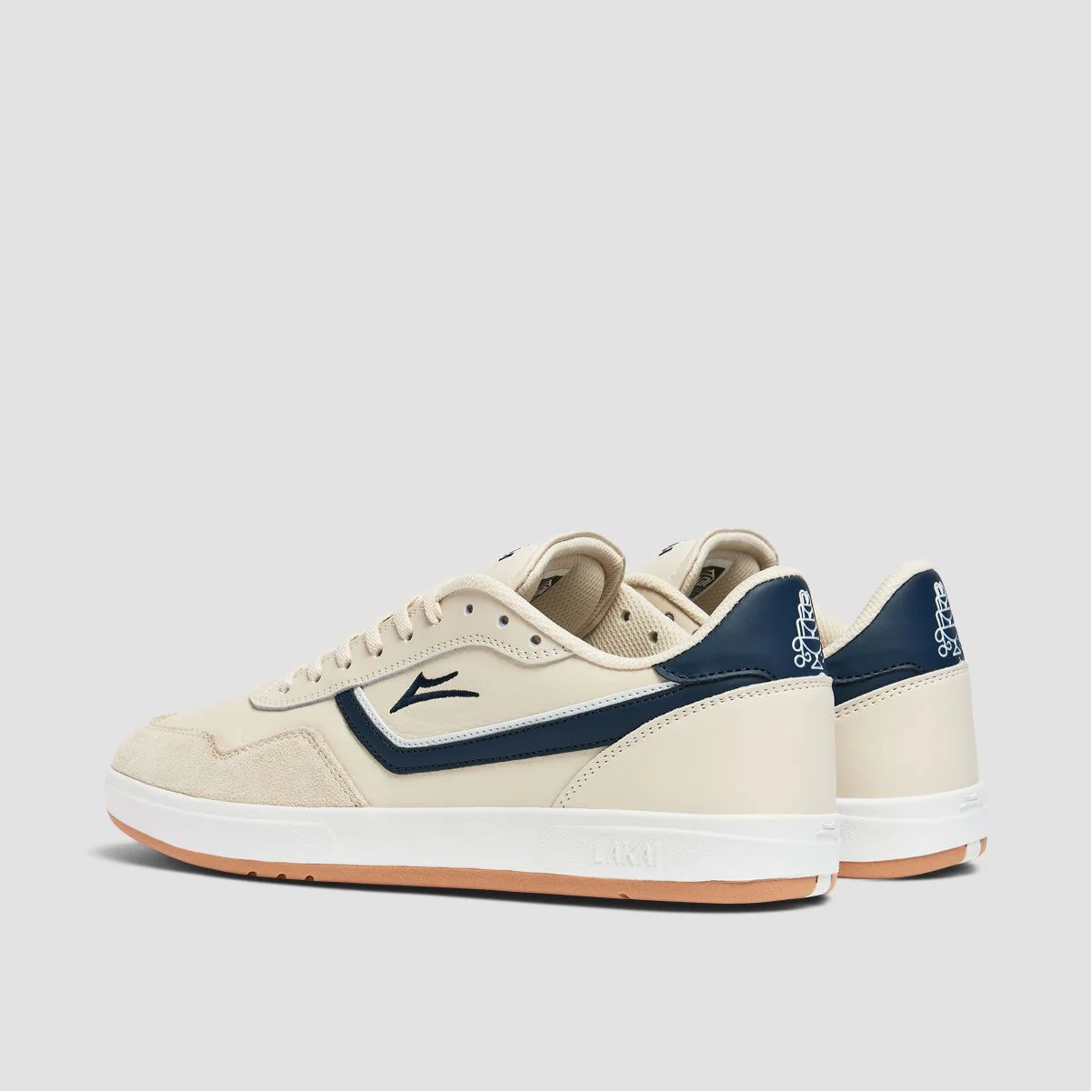 Lakai Terrace Shoes - Cream/Navy Suede - Image 3