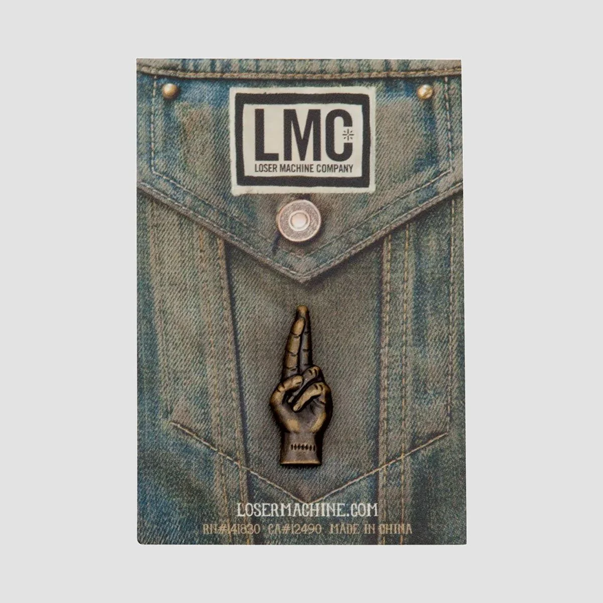 Loser Machine LMC Good Luck Pin Antique Brass - Image 2