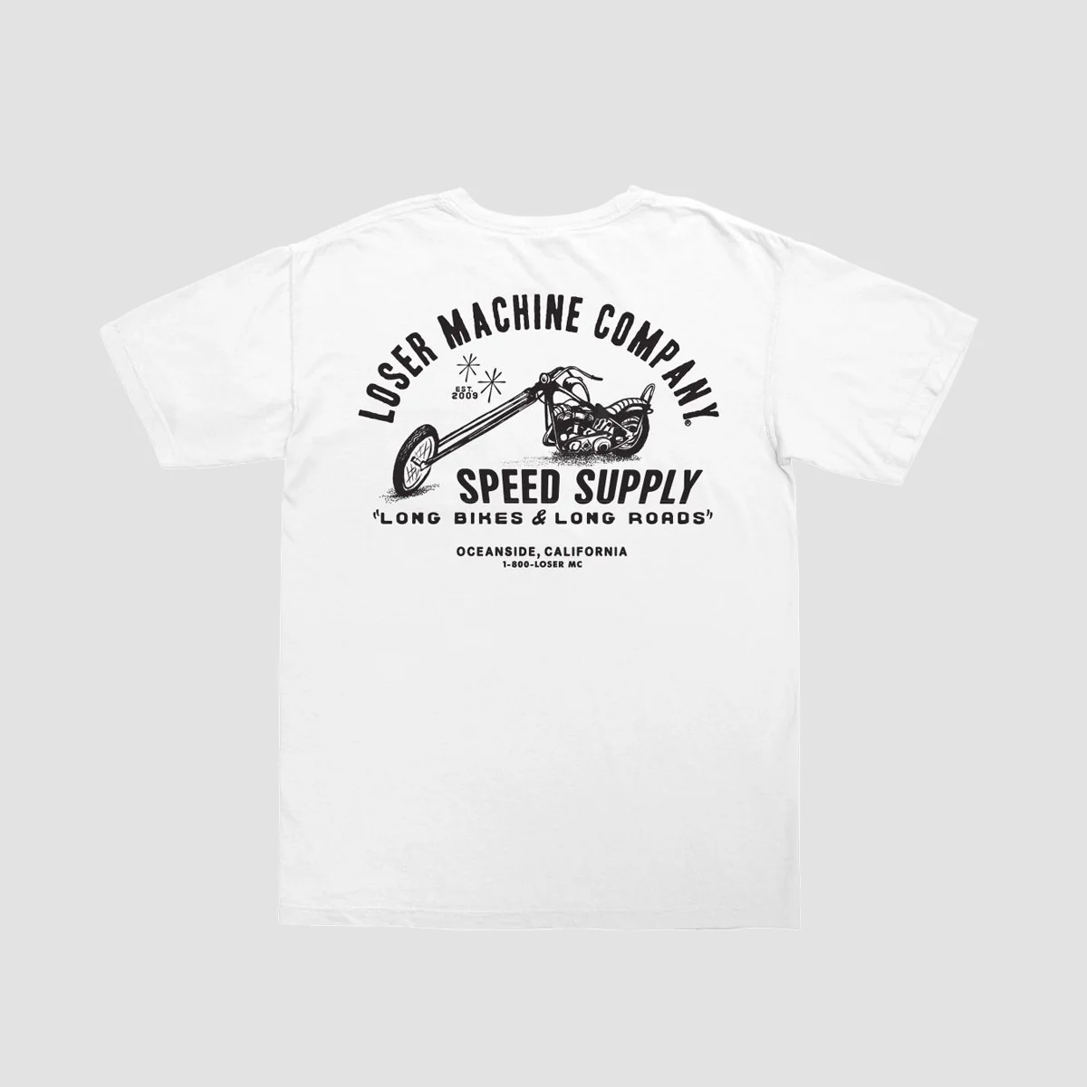 Loser Machine Long Roads Pocket T-Shirt White - Image 2