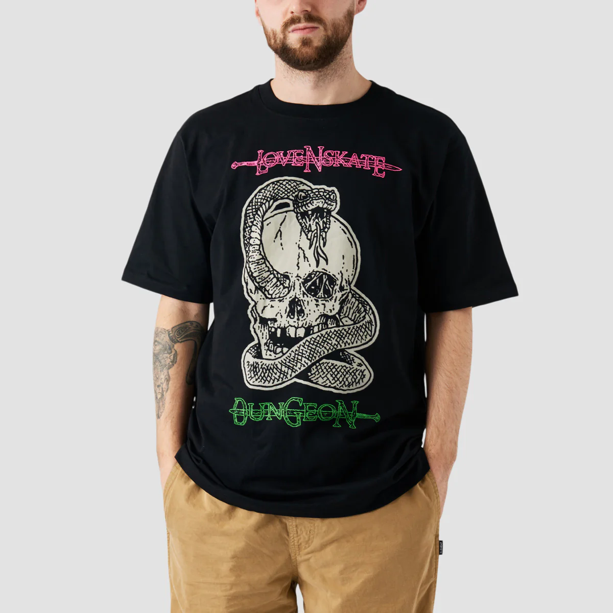 Lovenskate X Dungeon By French T-Shirt Black - Image 2