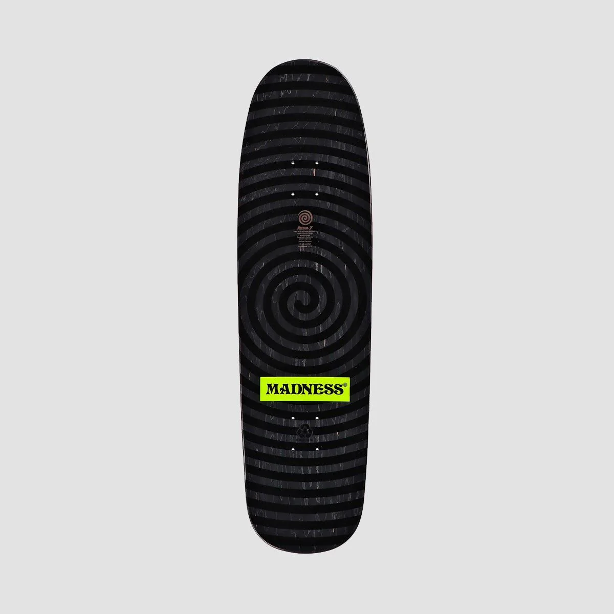 Madness Out Of Mind R7 G-Major Shape Skateboard Deck Neon Yellow - 9.13" - Image 2