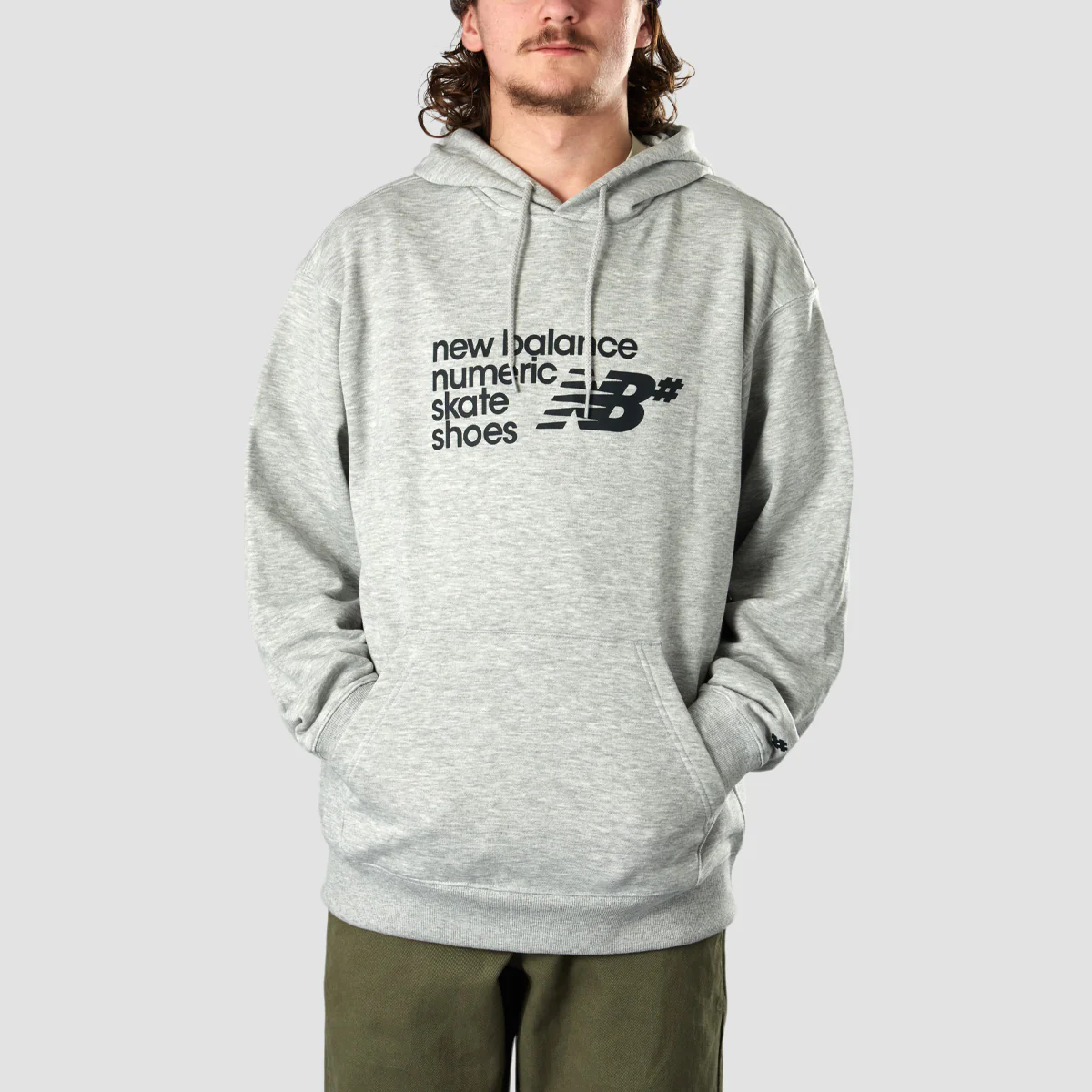 New Balance Logo Pullover Hoodie Athletic Grey - Image 2