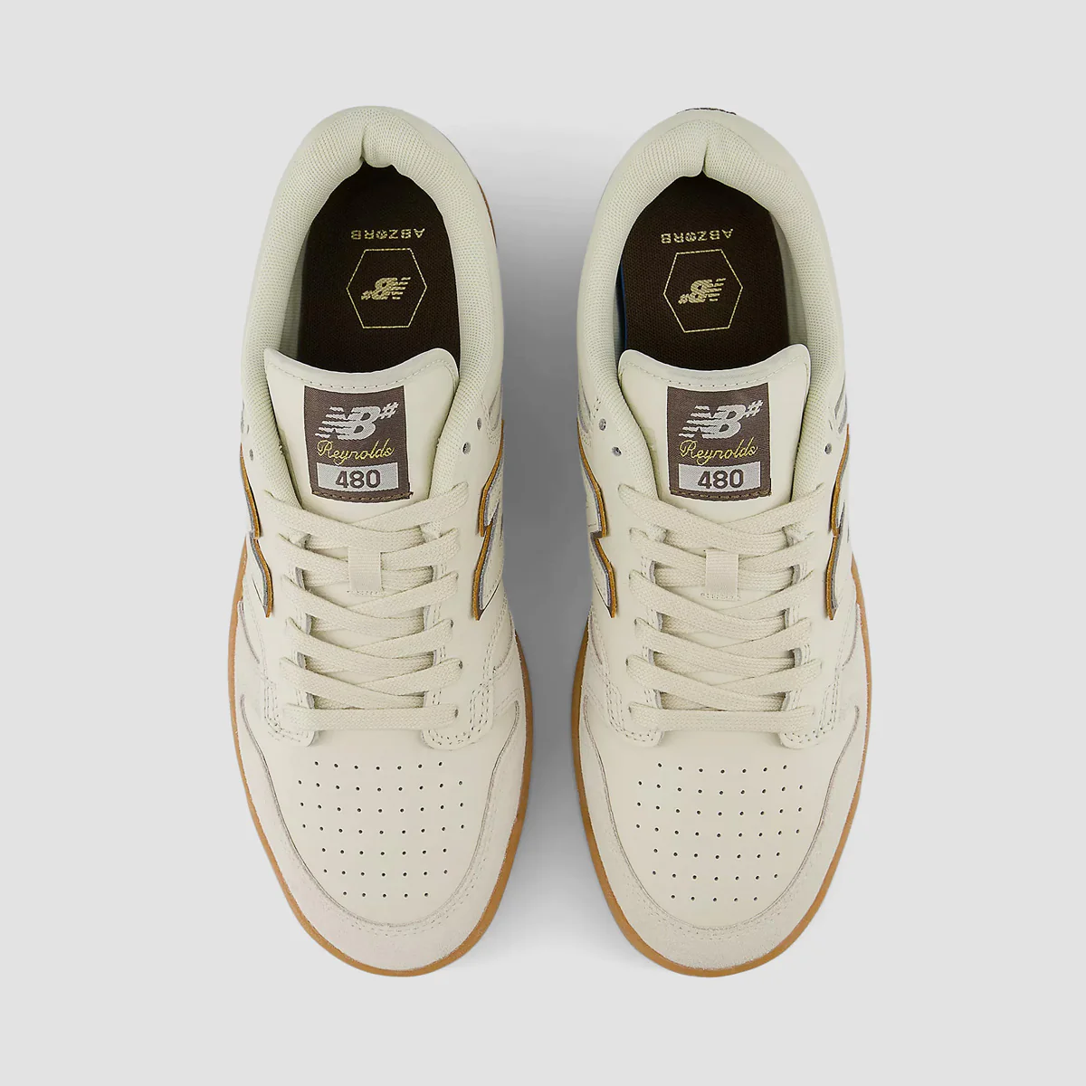 New Balance Numeric 480 Andrew Reynolds Shoes - Sea Salt/Brown - Image 3