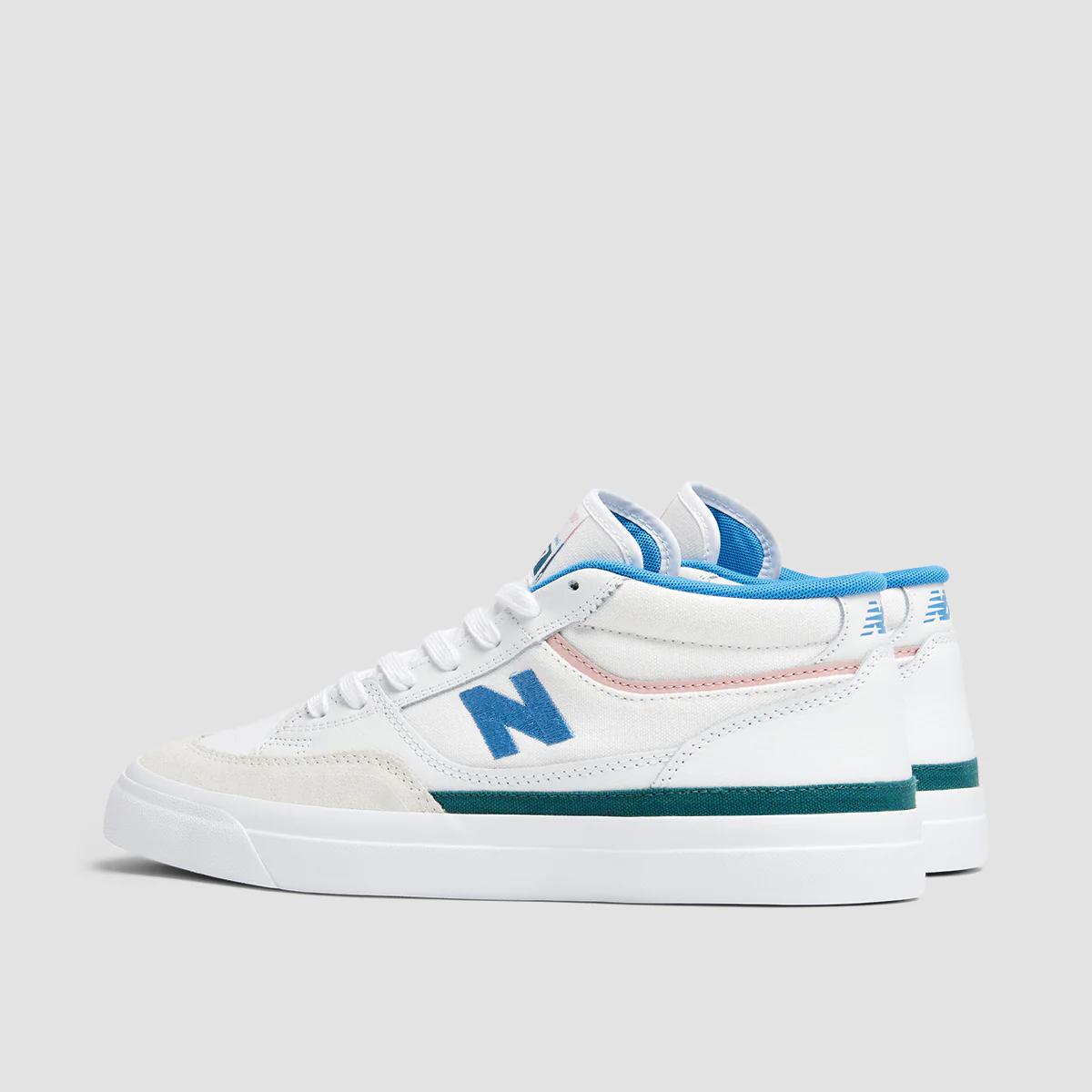 New Balance Numeric Franky Villani 417 Mid Top Shoes - White/Blue Laguna - Image 3