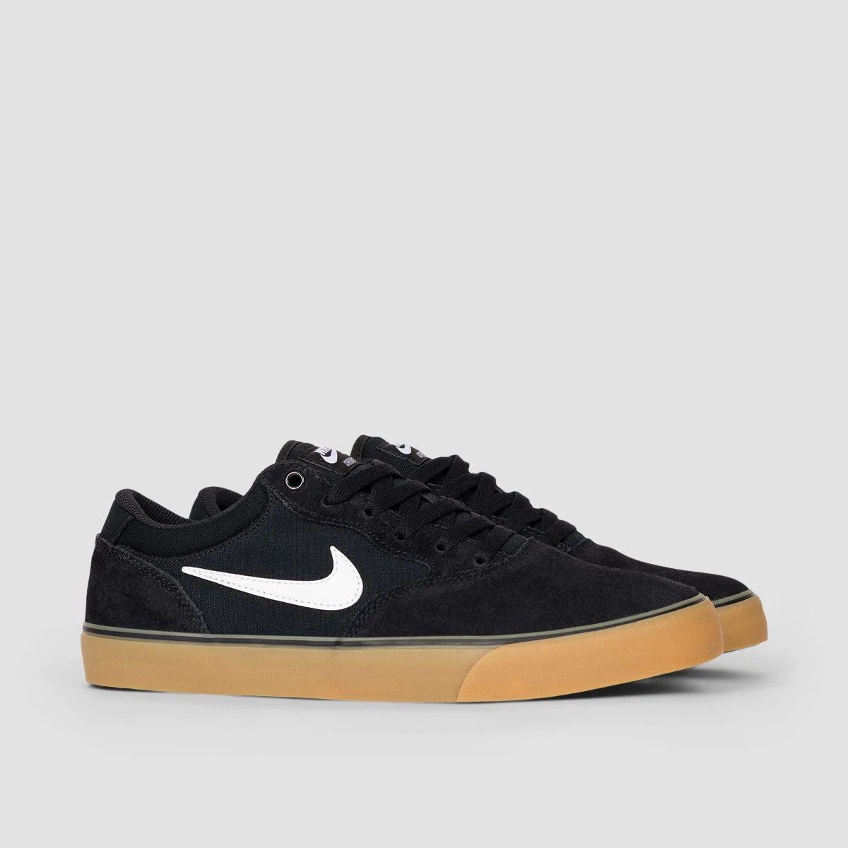 Nike SB Chron 2 Shoes - Black/White/Black/Gum Light Brown - Image 2