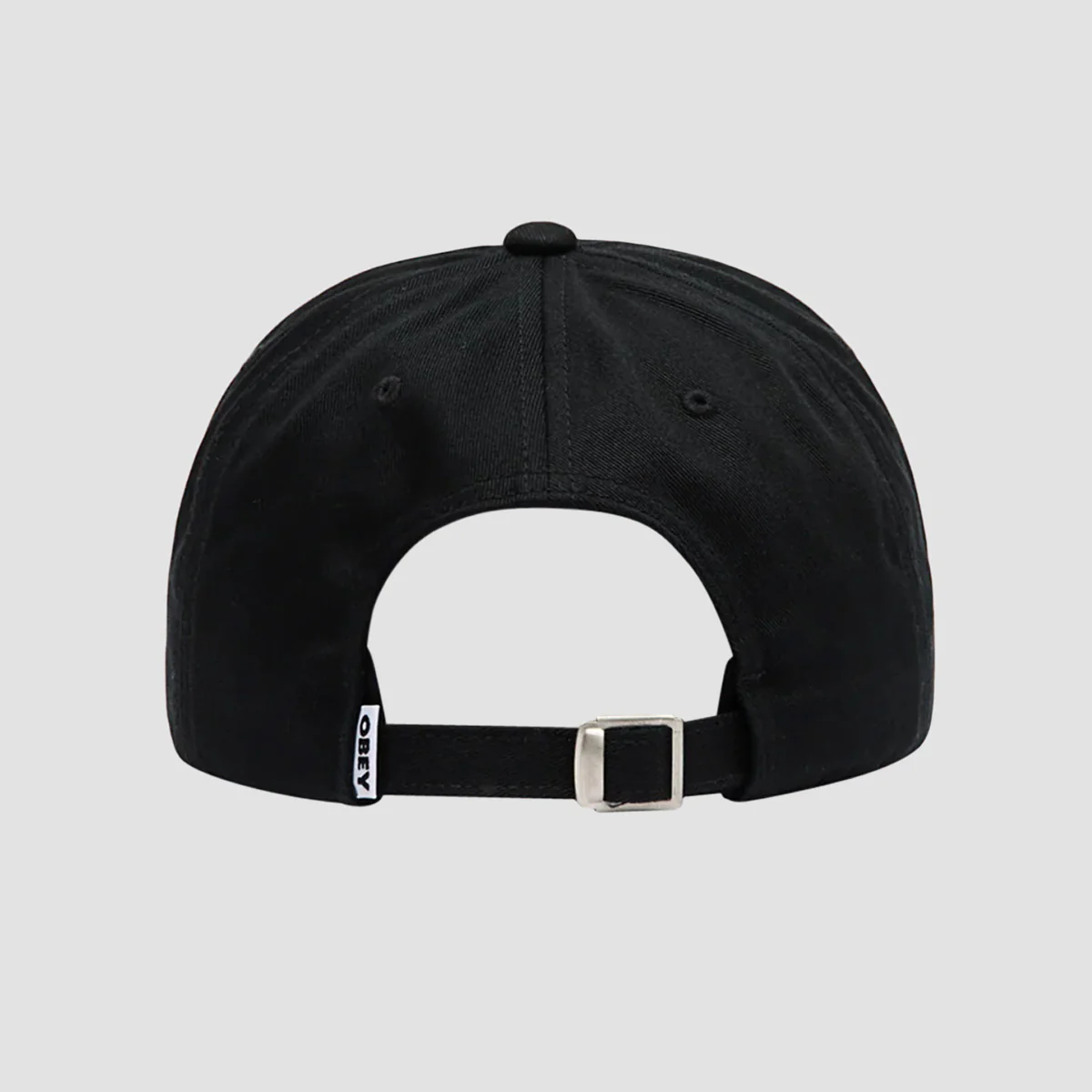 OBEY Bold Curve 6 Panel Straback Cap Black - Image 2