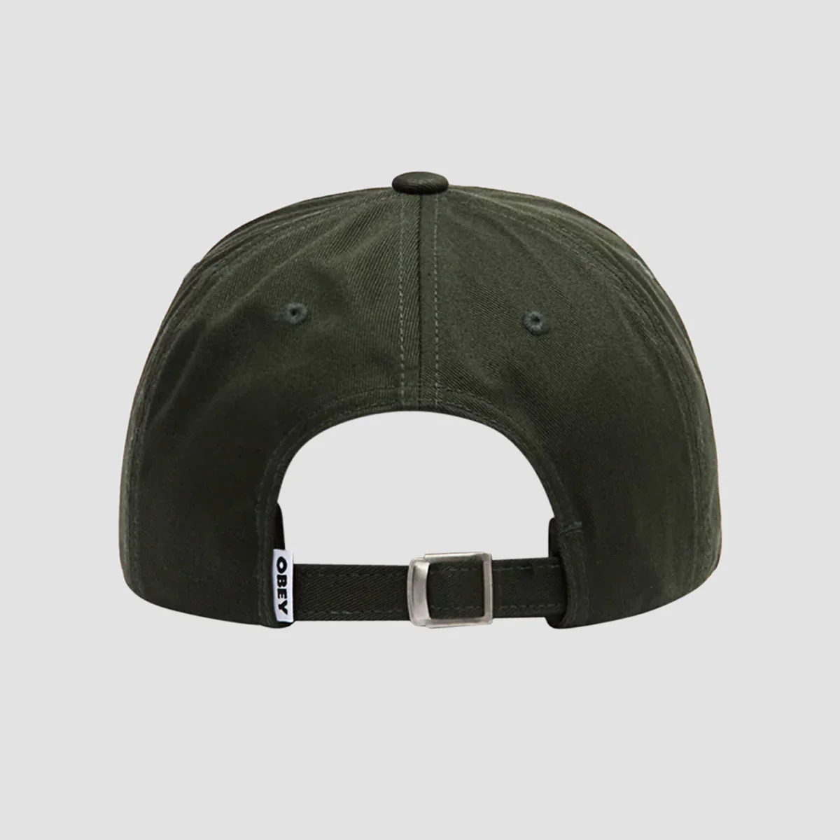 OBEY Bold Curve 6 Panel Straback Cap Deep Forest - Image 2