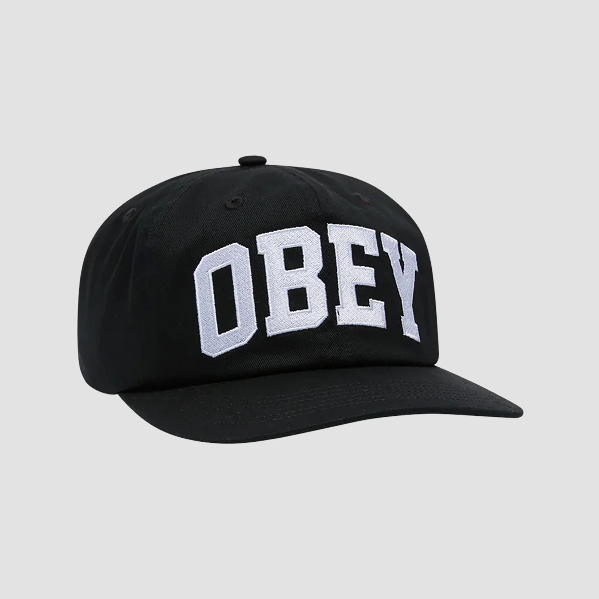 OBEY Collegiate 6 Panel Straback Cap Black