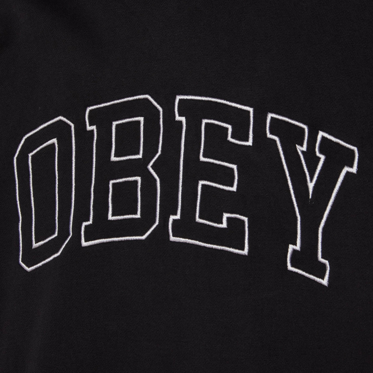OBEY Collegiate Faded Extra Heavyweight Pullover Hoodie Digital Black Faded Wash - Image 2