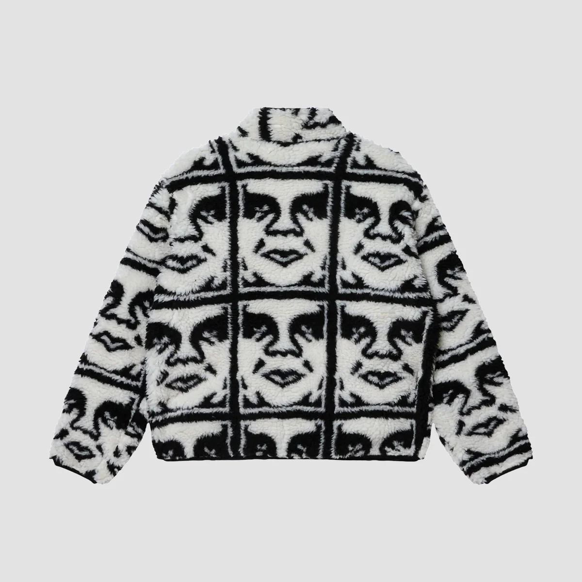 OBEY Repeated Icon Sherpa Jacket Black Multi - Image 3