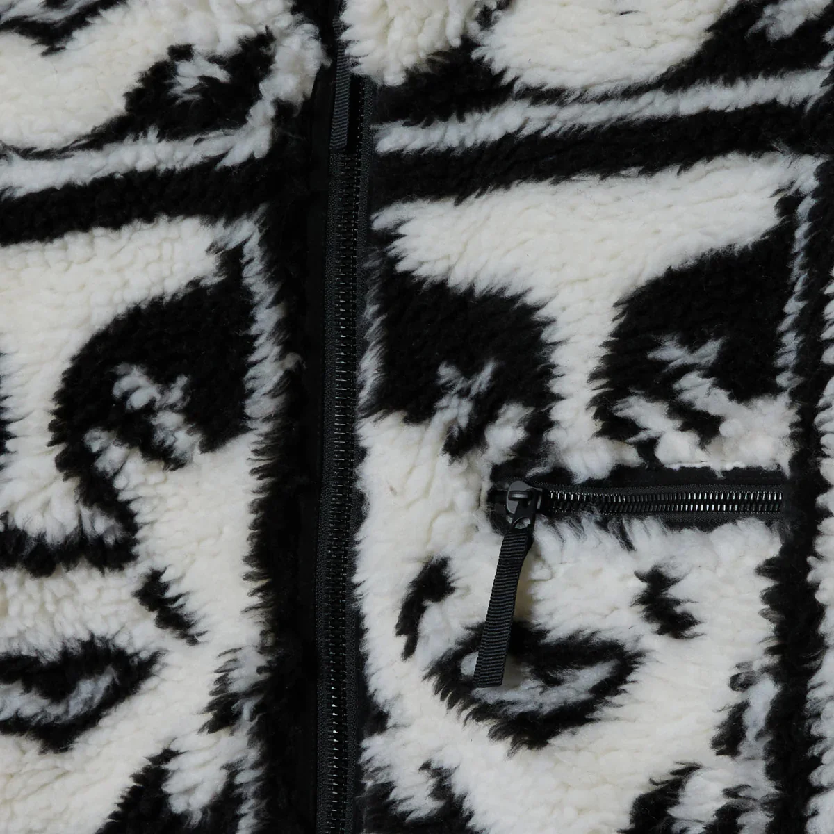 OBEY Repeated Icon Sherpa Jacket Black Multi - Image 4