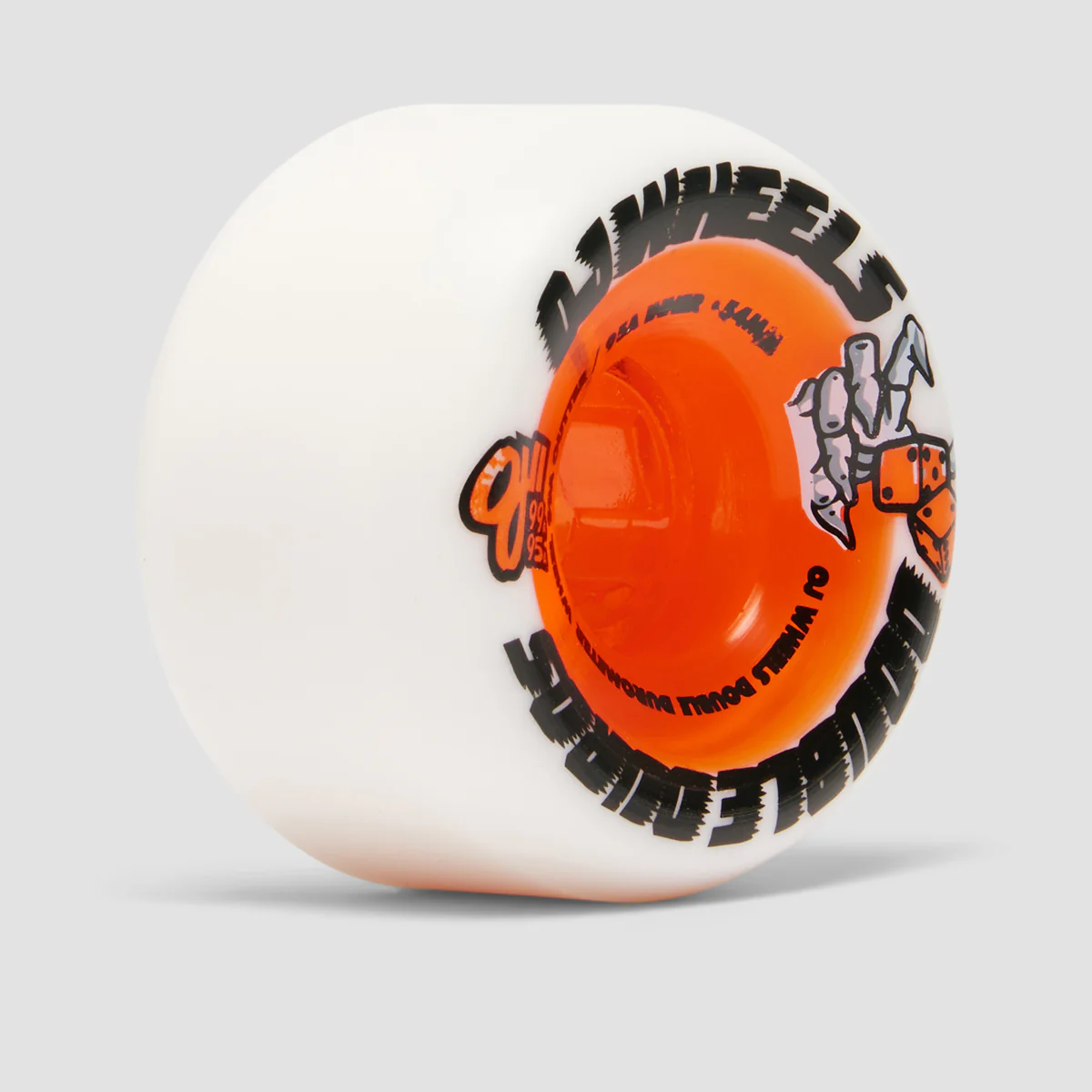 OJ Double Duro 101a/95a Mini Combo Skateboard Wheels White/Orange 54mm - Image 2