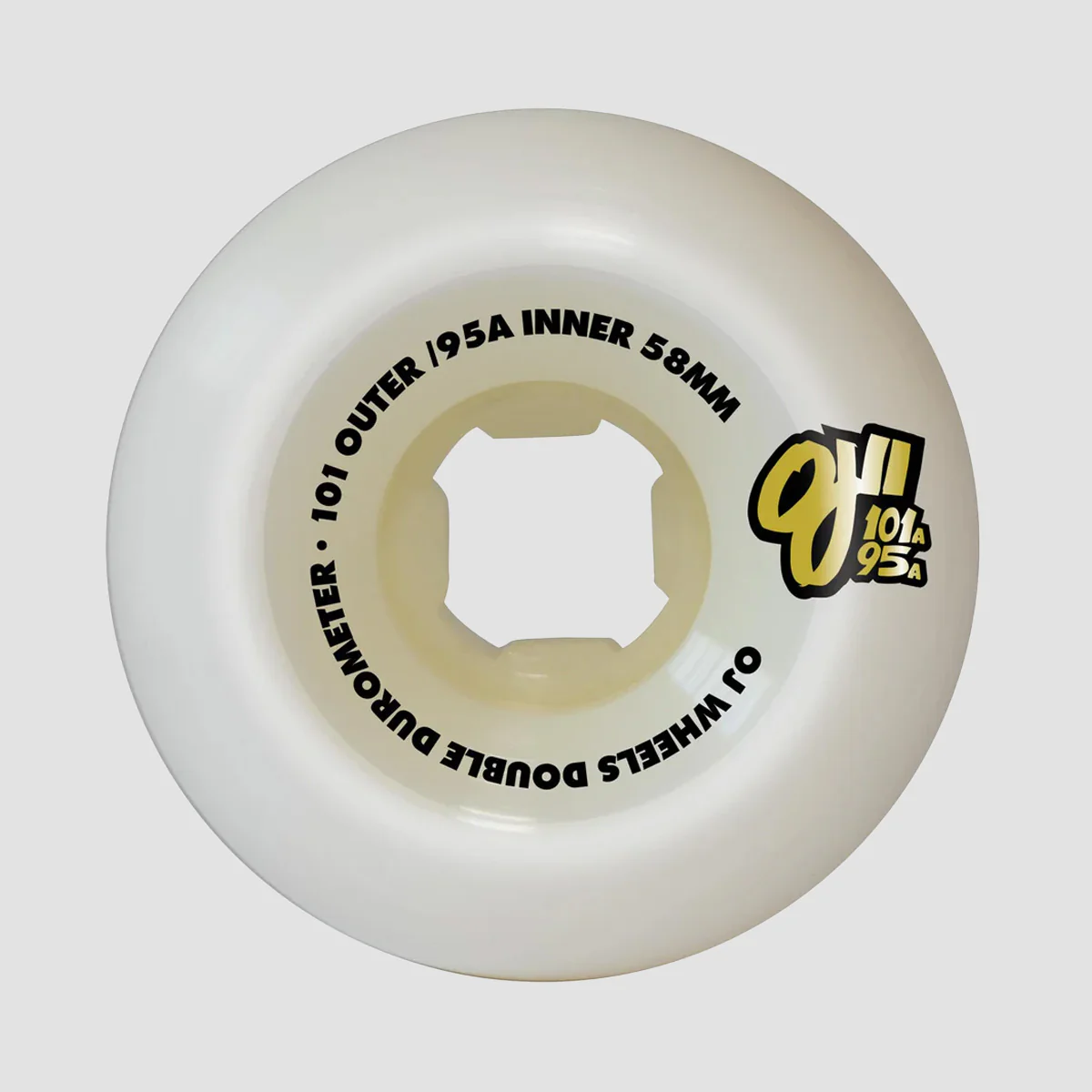 OJ Double Duro 101a/95a Skateboard Wheels White 58mm - Image 4