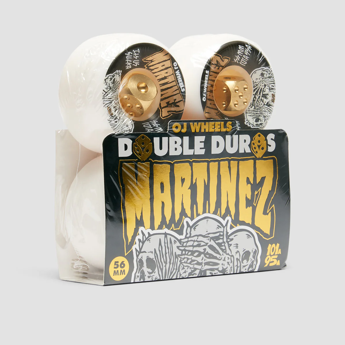 OJ Milton Martinez Hear No Evil Double Duro 101a/95a Skateboard Wheels White 56mm - Image 3