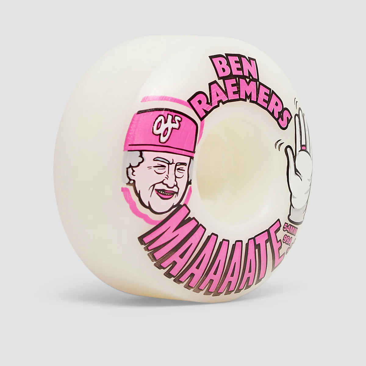 OJ Raemers Foundation OG EZ Edge 99a Elite Skateboard Wheels White 54mm - Image 2