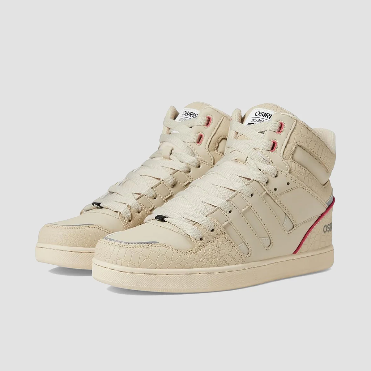Osiris CHN High Top Shoes - Tan/Silver/Croc - Image 2