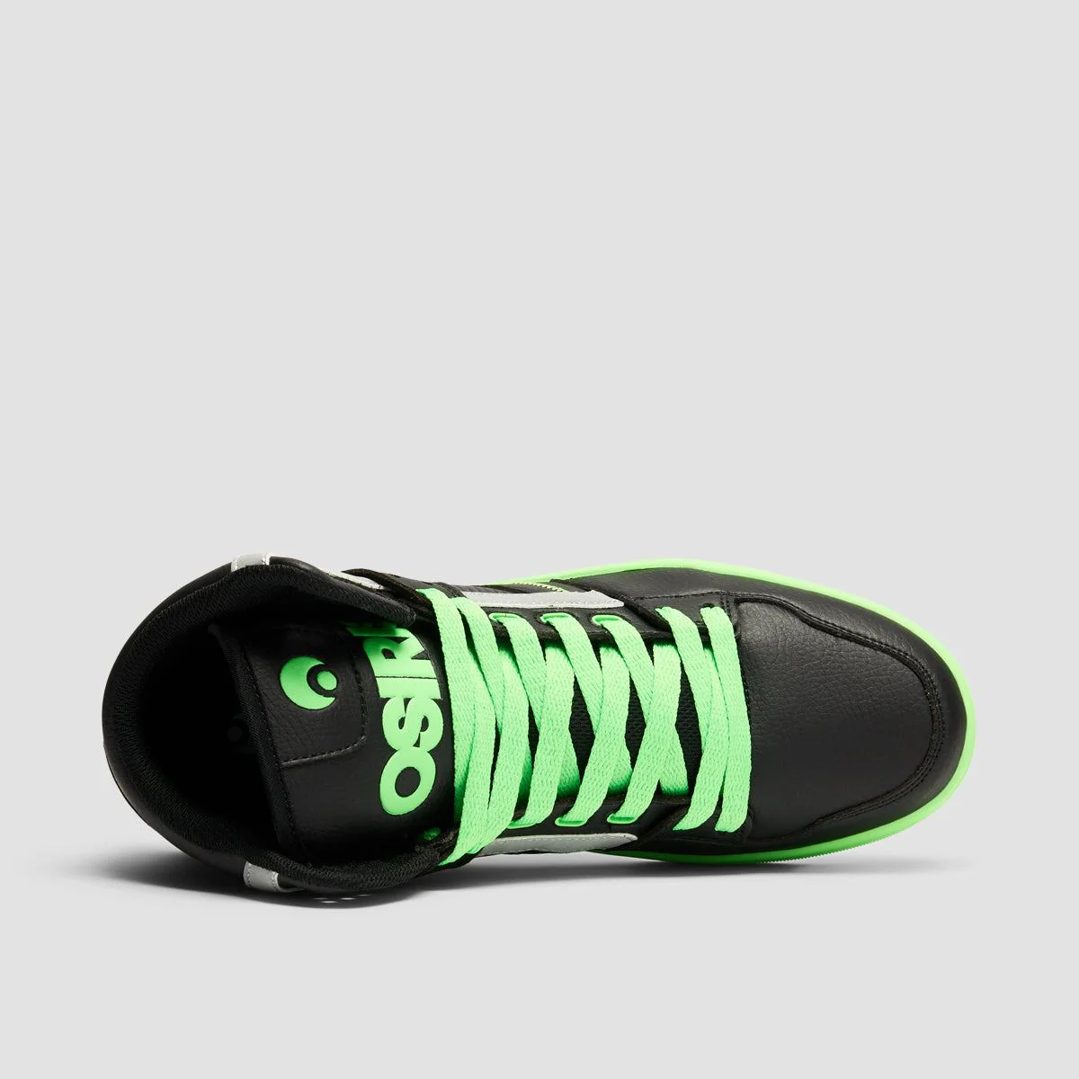 Osiris Clone High Top Shoes - Black/Black/Green - Image 4