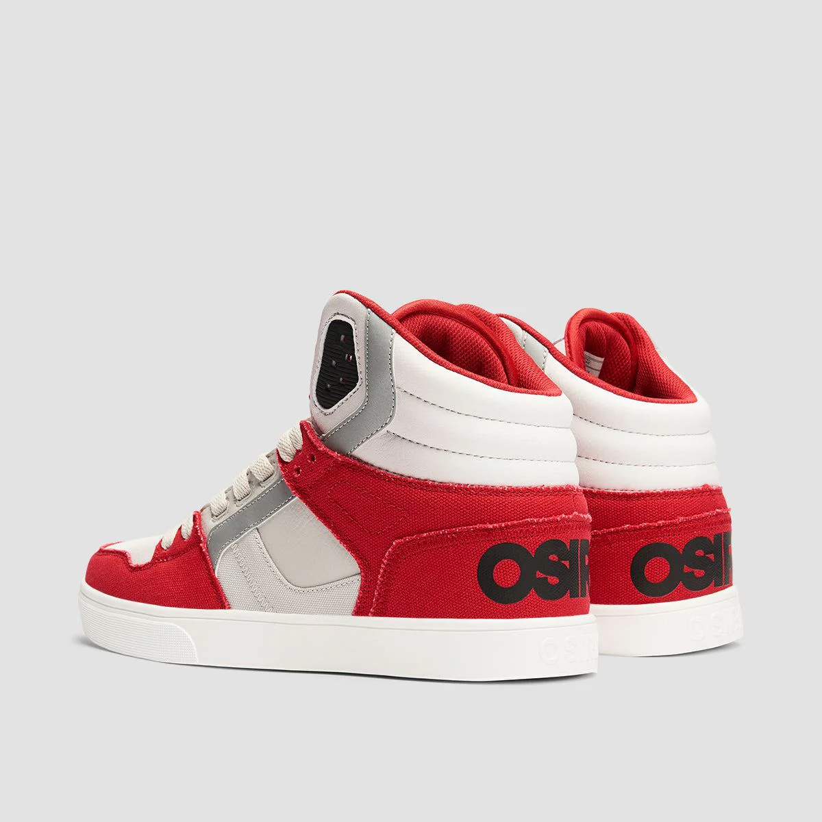 Osiris Clone High Top Shoes - White/Red/Navy - Image 3