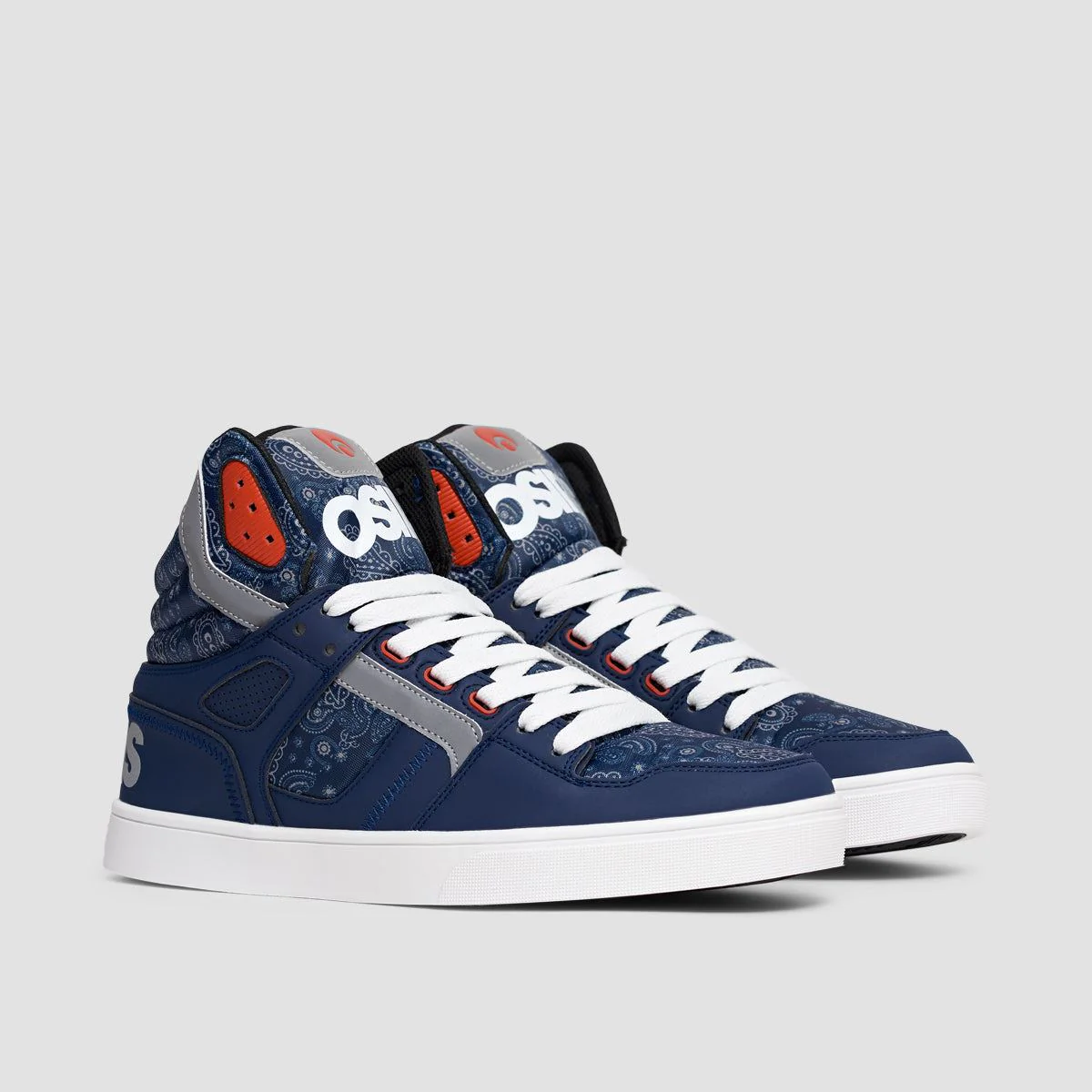 Osiris Clone Shoes - Navy/Red/Paisley - Image 2