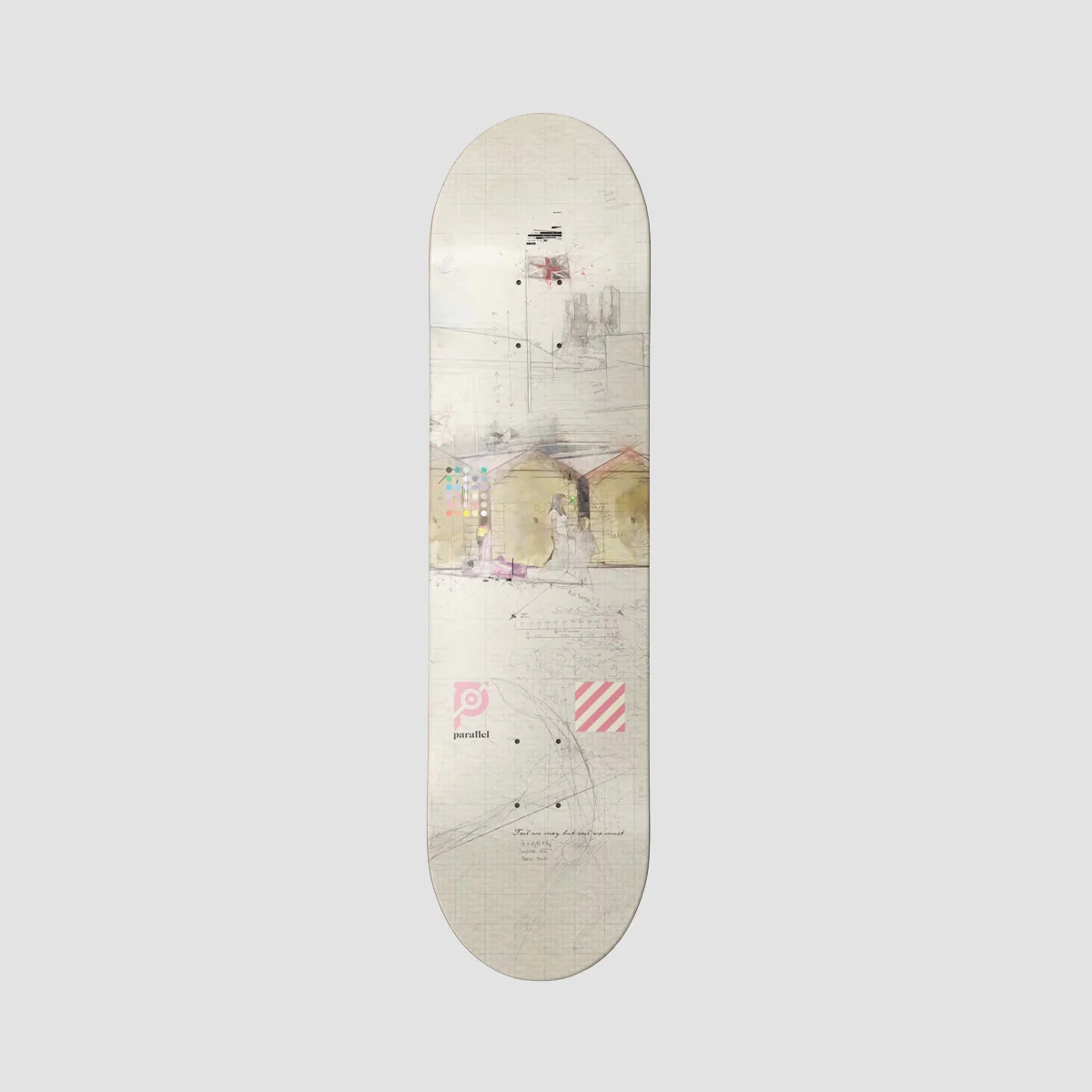Parallel Heritage Beach Huts Skateboard Deck - 8.375"