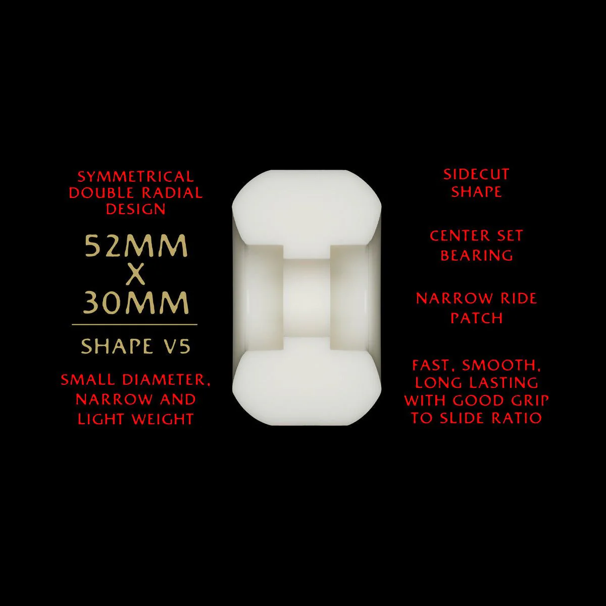 Powell Peralta Dragon Formula 93A V5 Skateboard Wheels Off White/Red 52x30mm - Image 2
