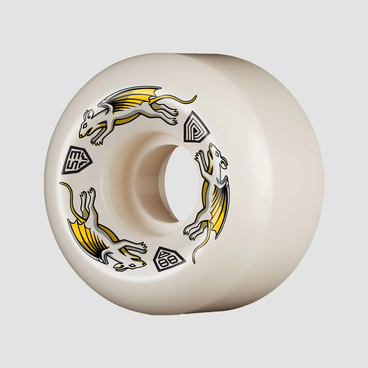 Powell Peralta Dragon Formula Nano Rats 88A V6 Skateboard Wheels White 53x 33mm - Image 2
