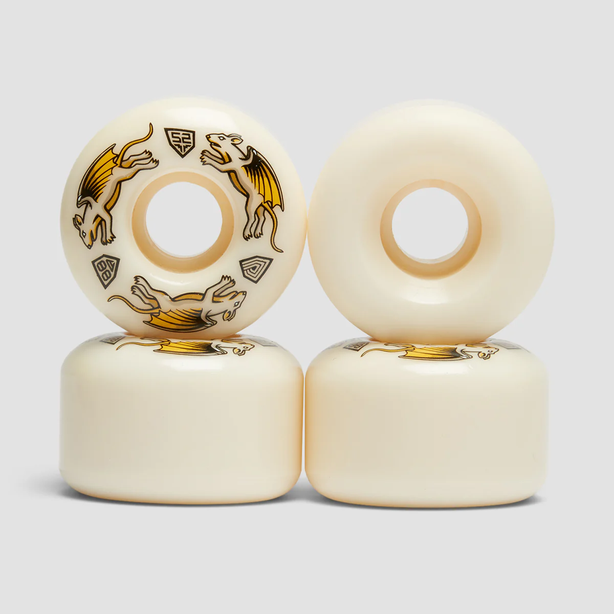Powell Peralta Dragon Formula Nano Rats 88A V4 Skateboard Wheels White 52x34mm