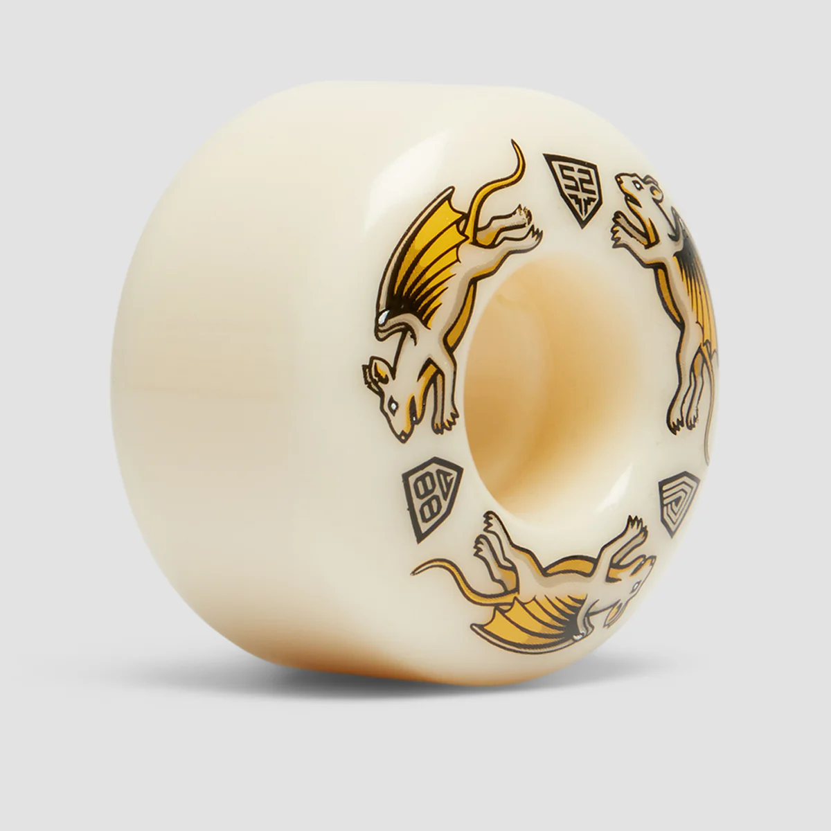 Powell Peralta Dragon Formula Nano Rats 88A V4 Skateboard Wheels White 52x34mm - Image 2