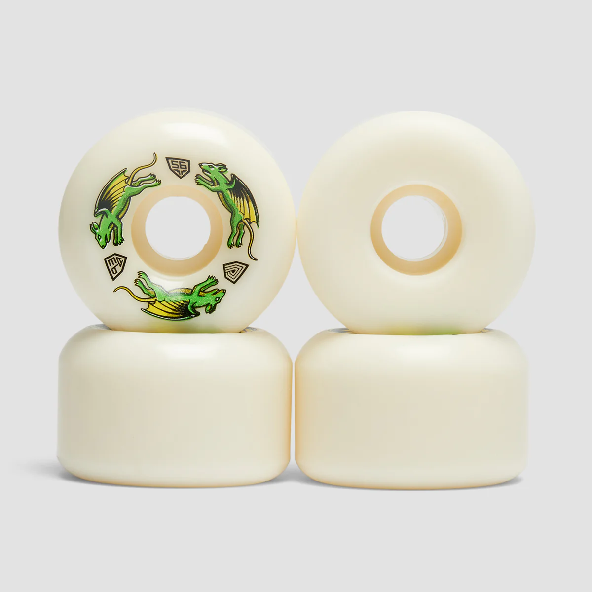 Powell Peralta Dragon Formula Nano Rats 93A V6 Skateboard Wheels White 56x36mm