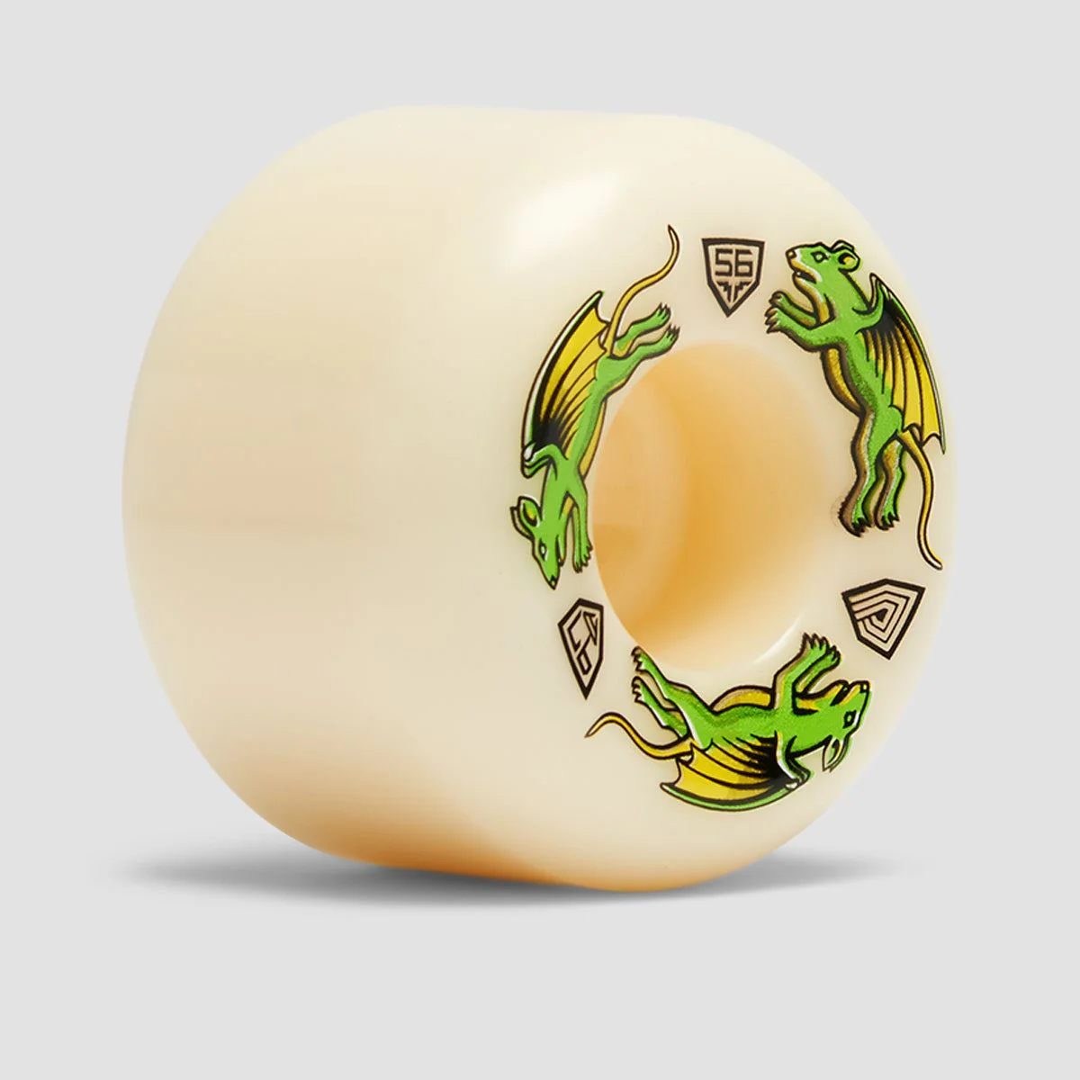 Powell Peralta Dragon Formula Nano Rats 97A A2 Skateboard Wheels White 56x 39mm - Image 2