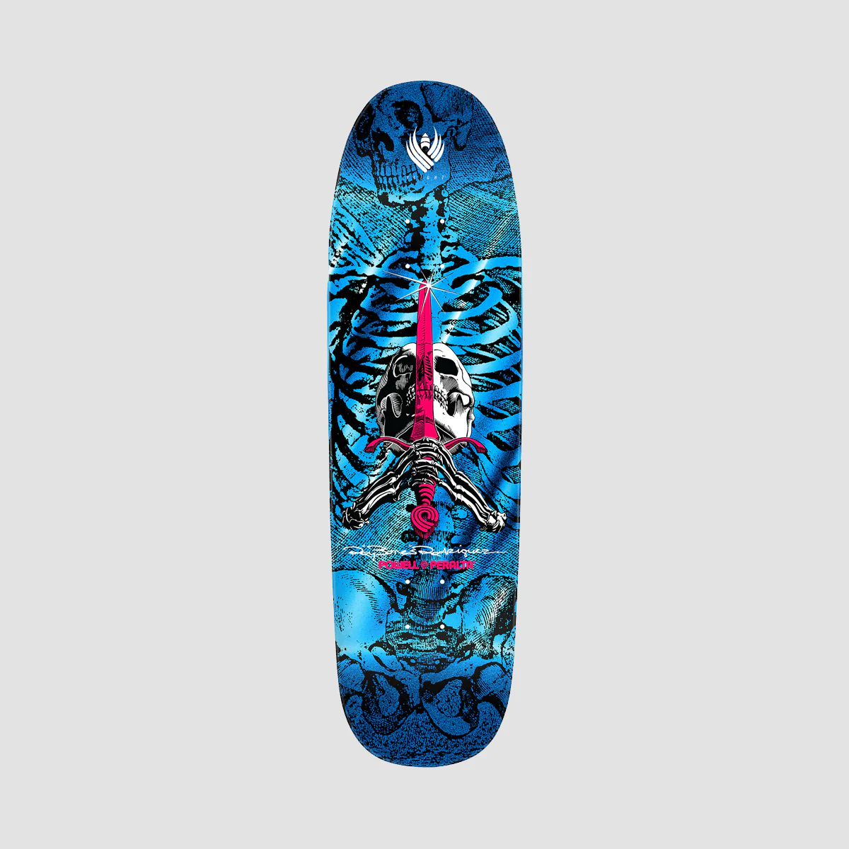 Powell Peralta Ray Rodriguez Skull & Sword Flight 192 Skateboard Deck Blue Foil - 9.265"