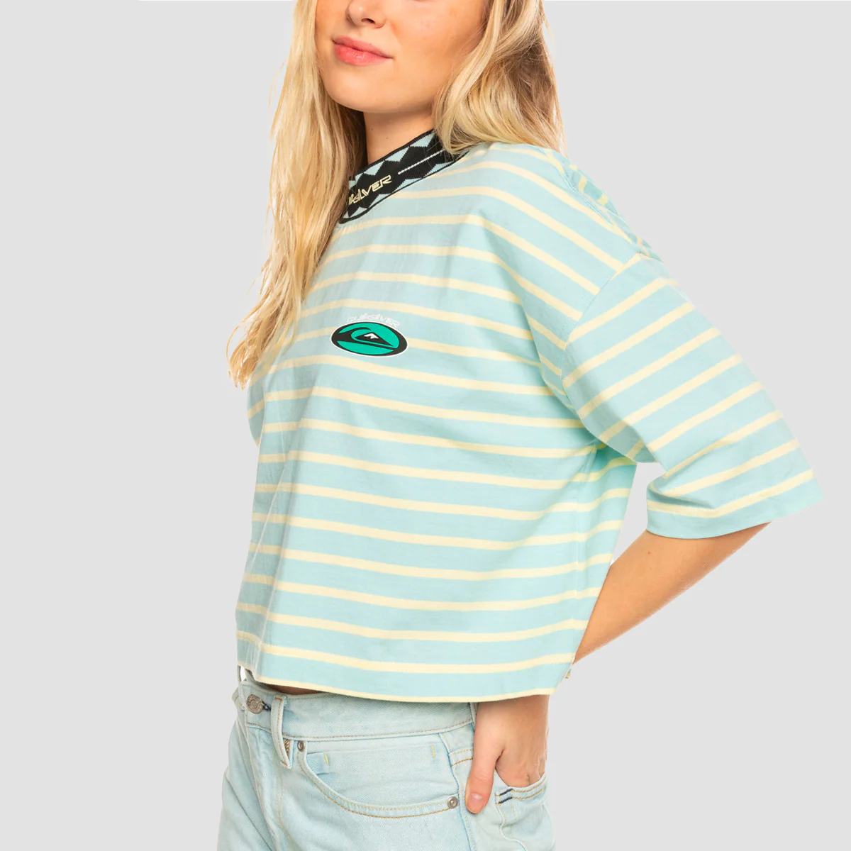 Quiksilver 90s Crop Longer Sleeve T-Shirt Crystal Blue 90s - Womens - Image 2