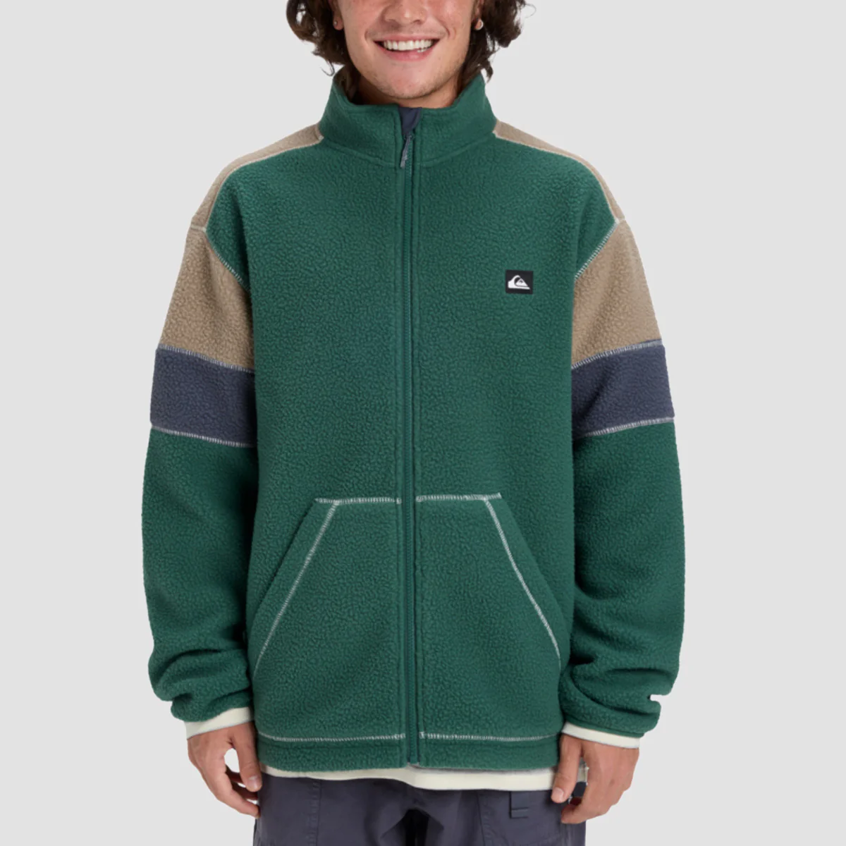 Quiksilver Clean Coast Block Fleece Jacket Trekking Green