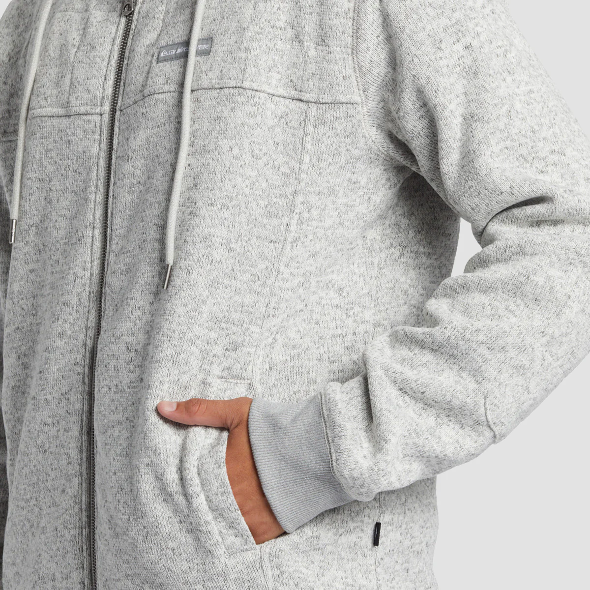 Quiksilver Cypress Keller Zip Hoodie Light Grey Heather - Image 3