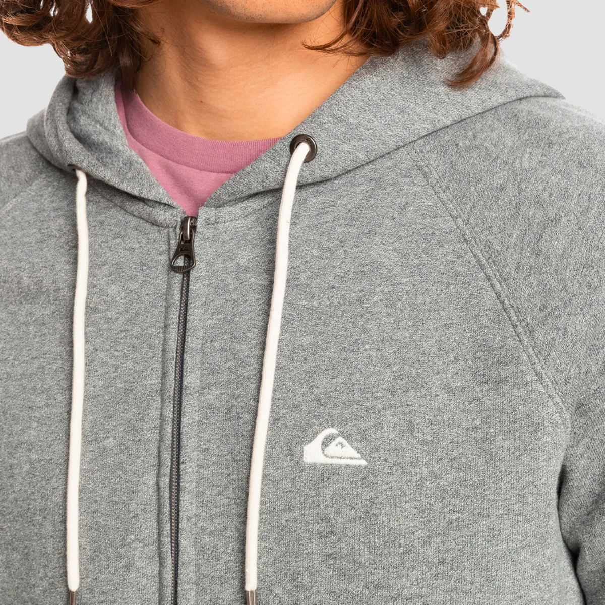 Quiksilver Essentials Zip Hoodie Light Grey Heather - Image 2
