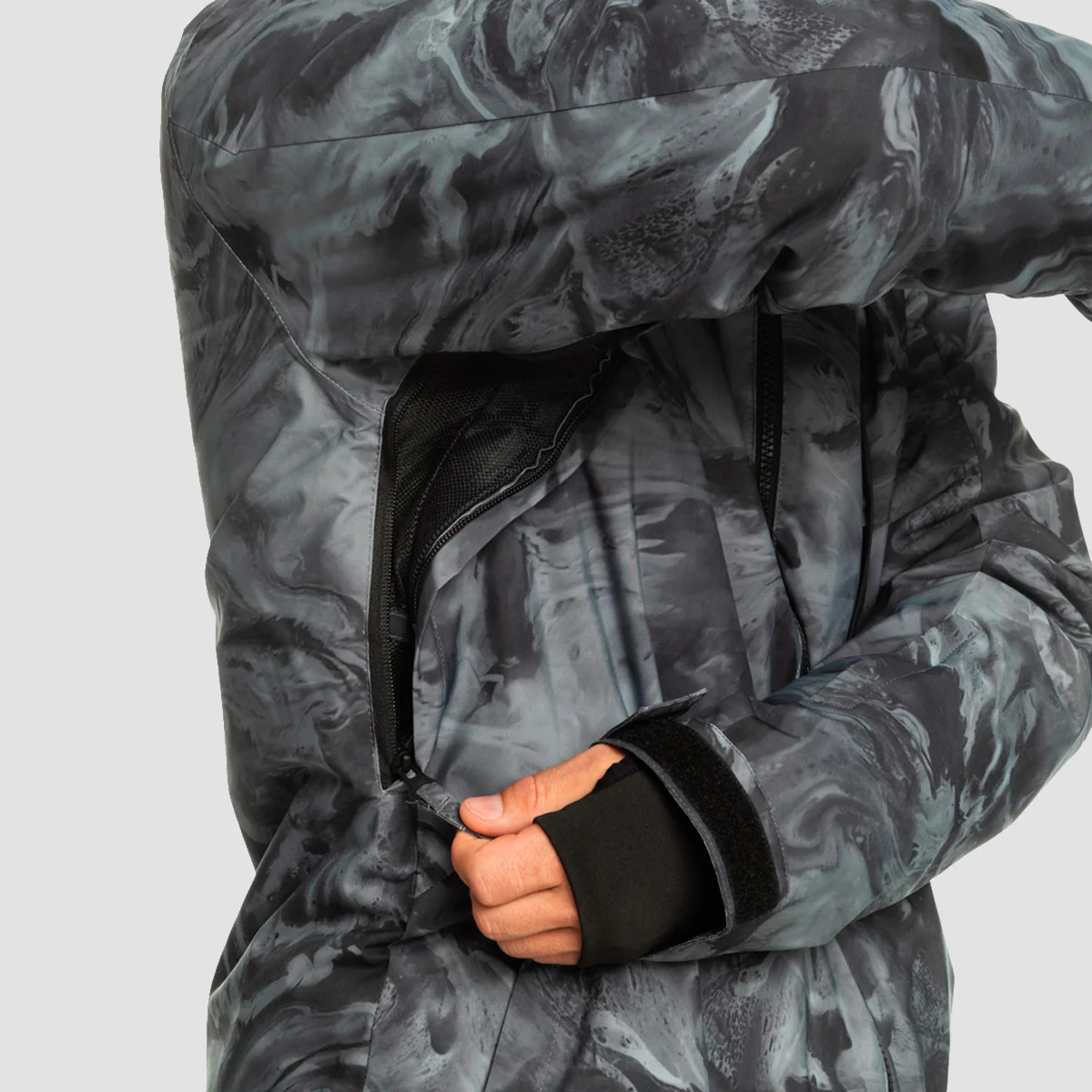 Quiksilver Mission Printed 10K Snow Jacket Resin Tint True Black - Image 3