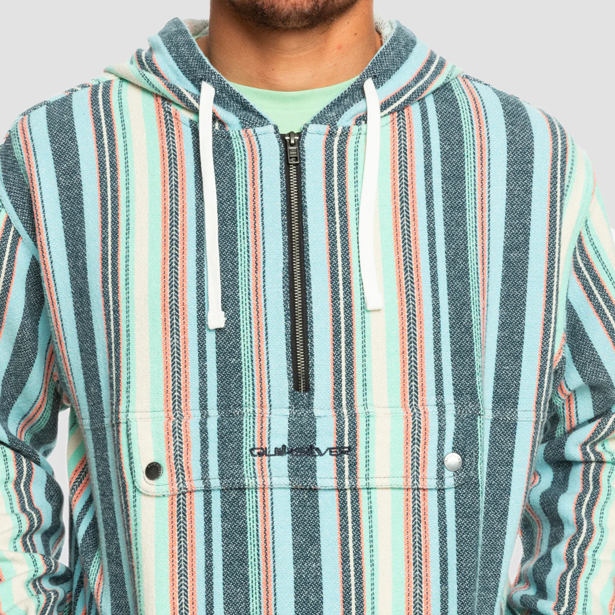 Quiksilver Neo Blue Pullover Jacket Sky Blue - Image 3