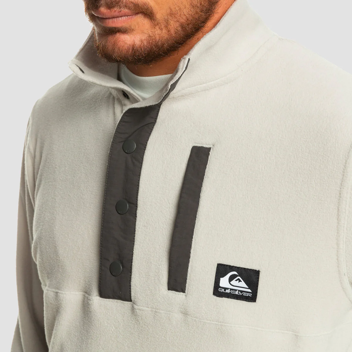 Quiksilver No Destination 2 Mock Neck Fleece Grey Violet - Image 2