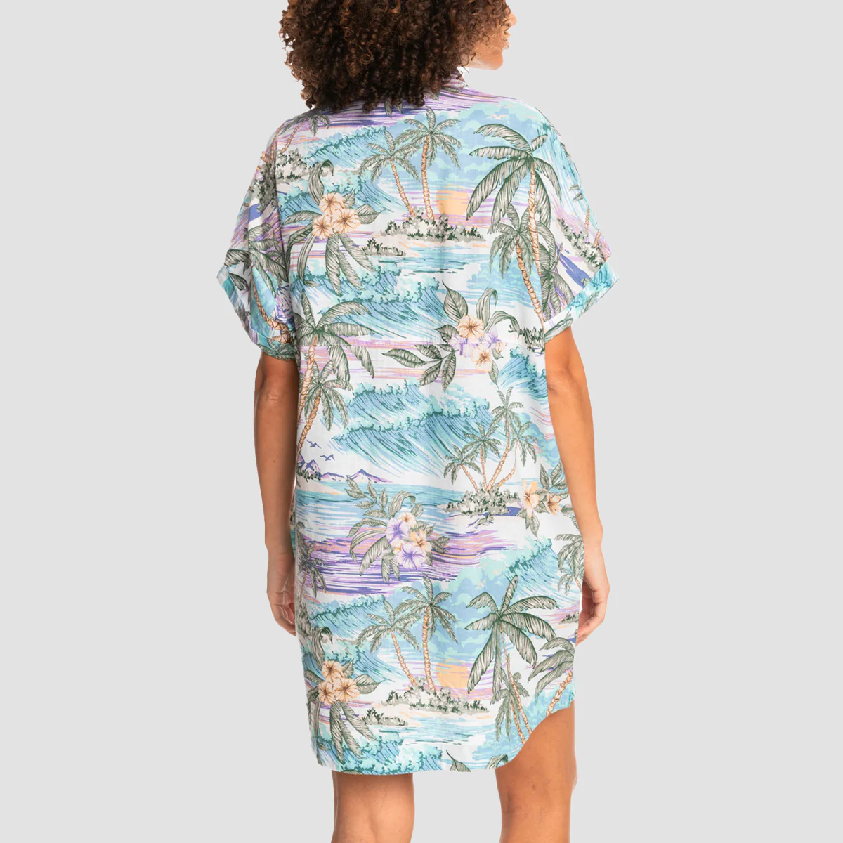 Quiksilver On Vacation Short Sleeve Shirt Dress Dreamscape Pool - Womens - Image 2