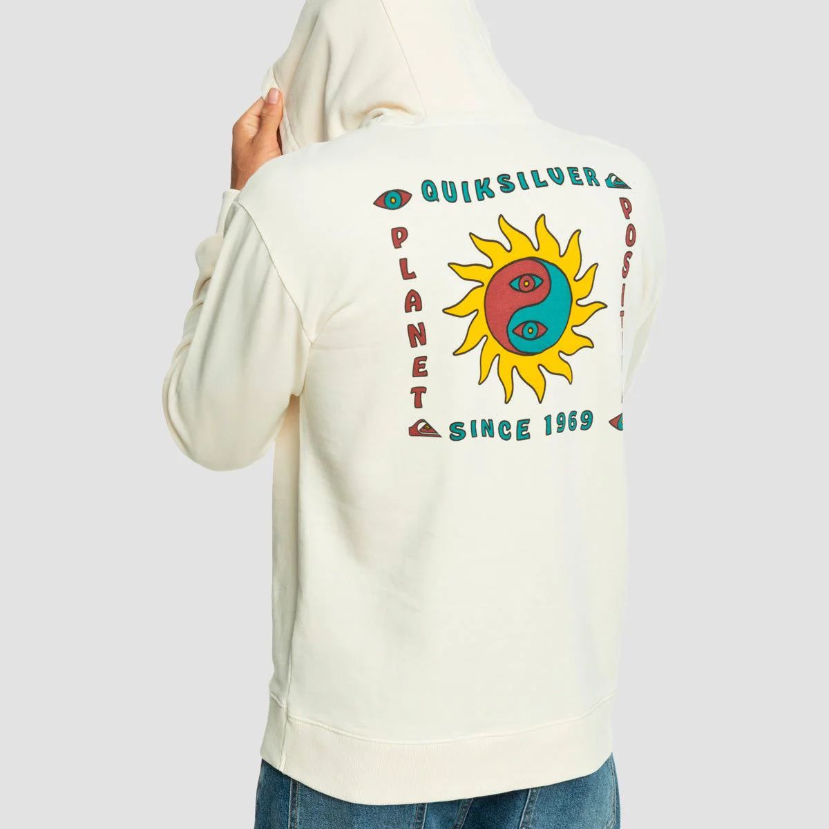 Quiksilver Planet Positive Pullover Hoodie Birch - Image 2
