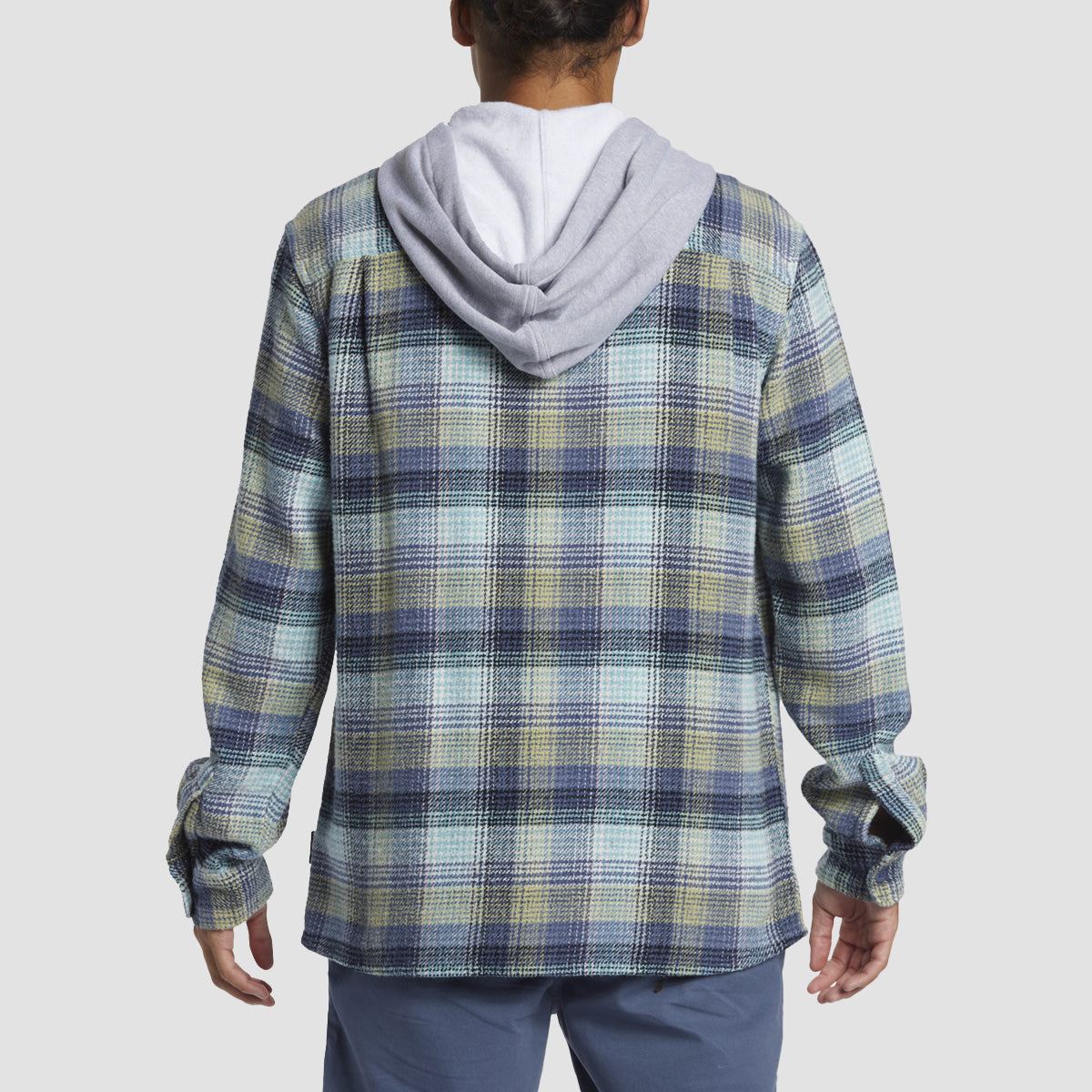 Quiksilver Sandbar Hooded Flannel Shirt Vintage Blue - Image 3
