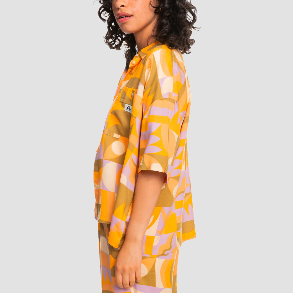 Quiksilver Seventies Soul Short Sleeve Shirt Saffron Geo Paradiso - Womens - Image 2