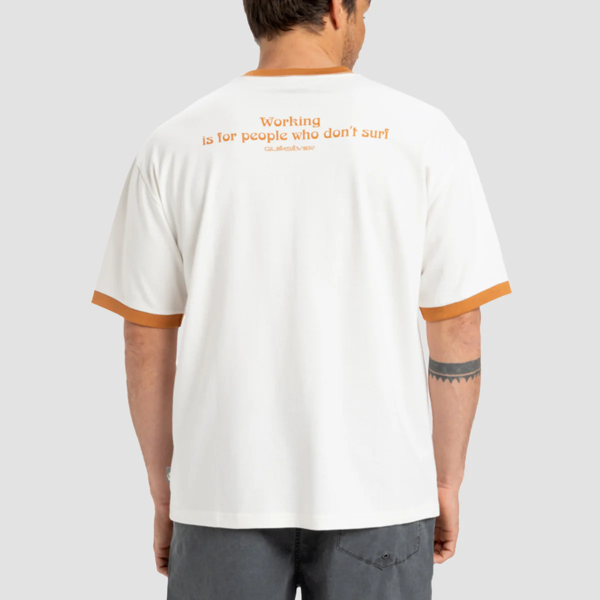Quiksilver Ticket Beach Ringer T-Shirt Snow White - Image 2