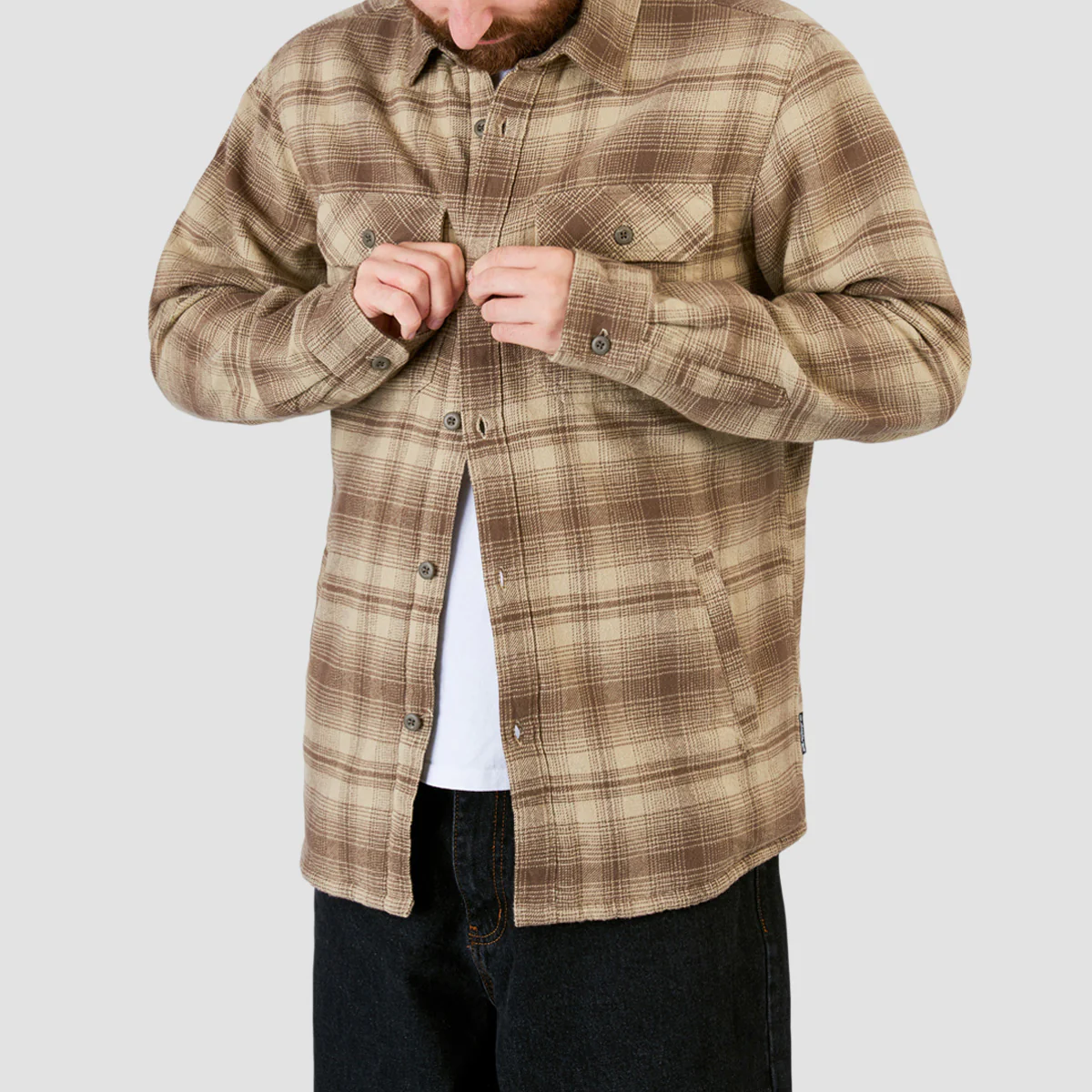 Quiksilver Venture Sherpa Longsleeve Shirt Canteen - Image 3