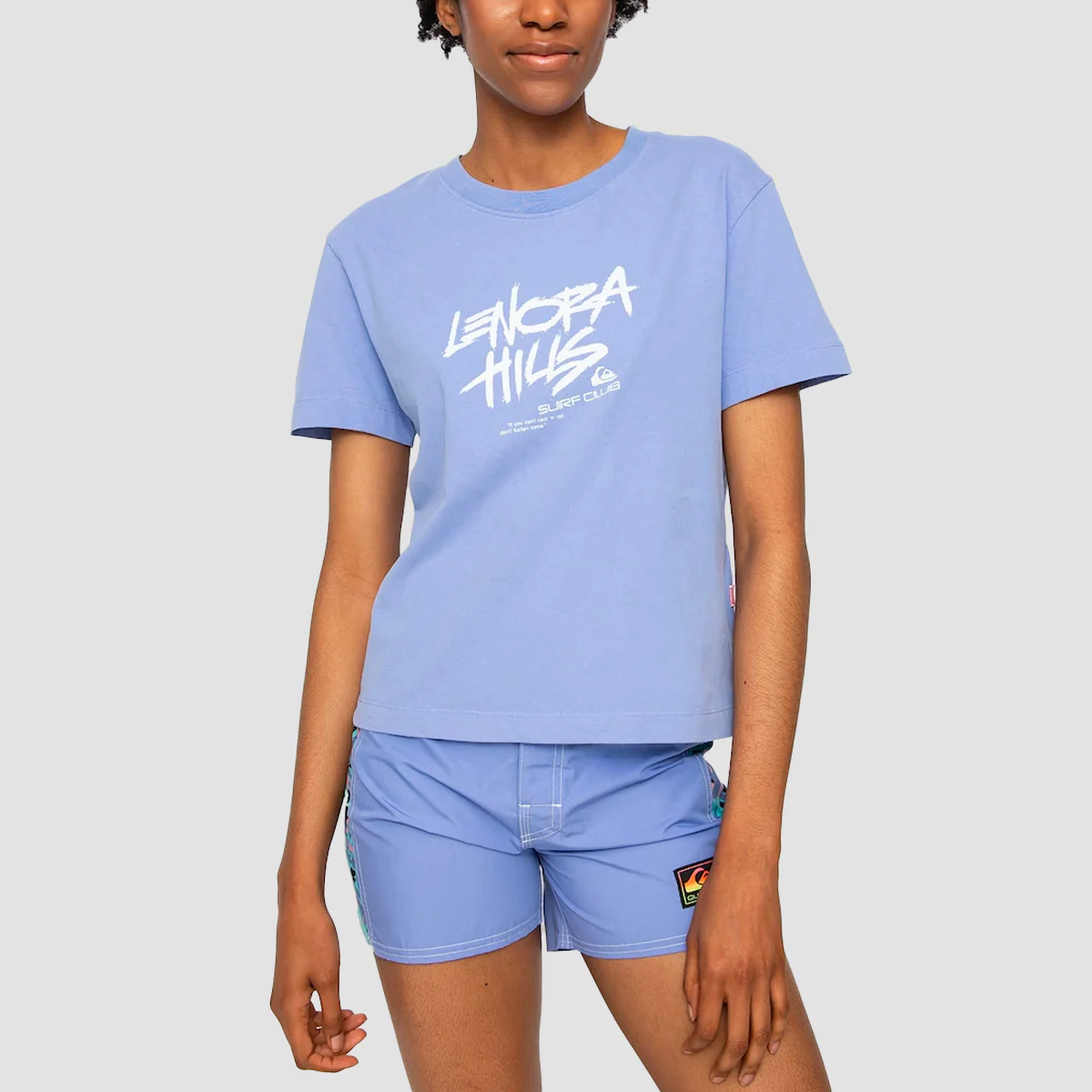 Quiksilver x Stranger Things 86 Cropped T-Shirt Jacaranda - Womens
